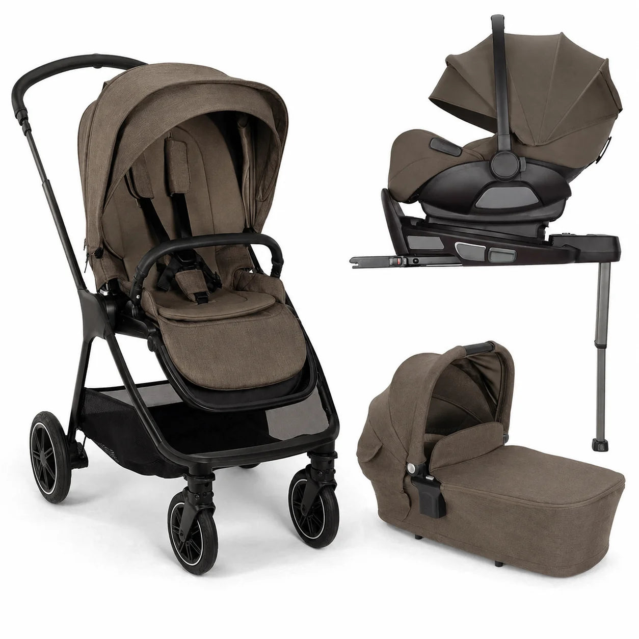 3-Piece Baby Travel System with Stroller, Carrycot & Infant Car Seat