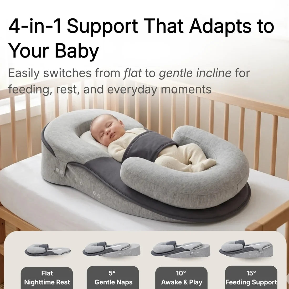 A cozy, safe space designed for your baby's comfort, allowing both baby and parents to fully enjoy every moment of relaxation and ease.