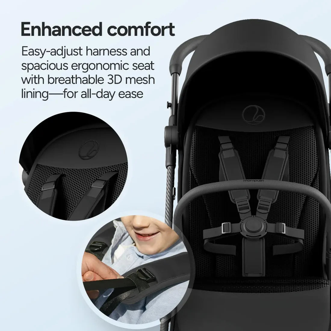 11.5 lbs Lightweight Travel Stroller | One-Second Auto Fold | Airplane Carry-On Compatible | Full Recline