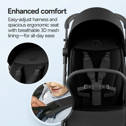 11.5 lbs Lightweight Travel Stroller | One-Second Auto Fold | Airplane Carry-On Compatible | Full Recline
